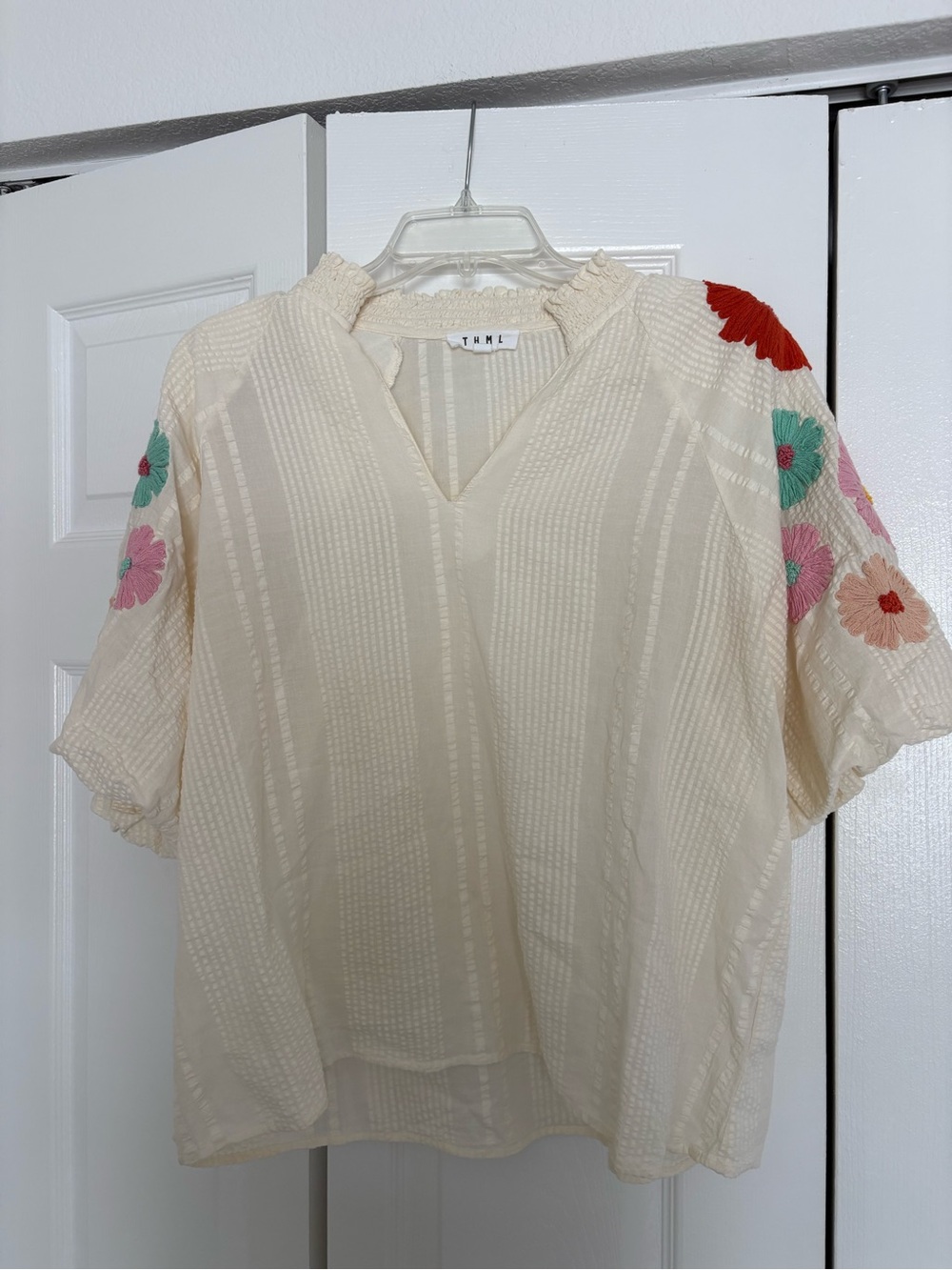 THML Embroidered Flowered Top